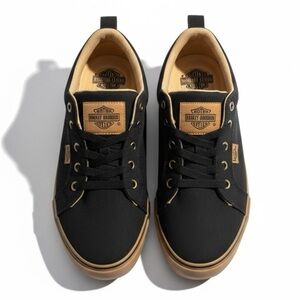 Harley Davidson H‑D Canvas Sneakers Black Gum Sole Women’s 9